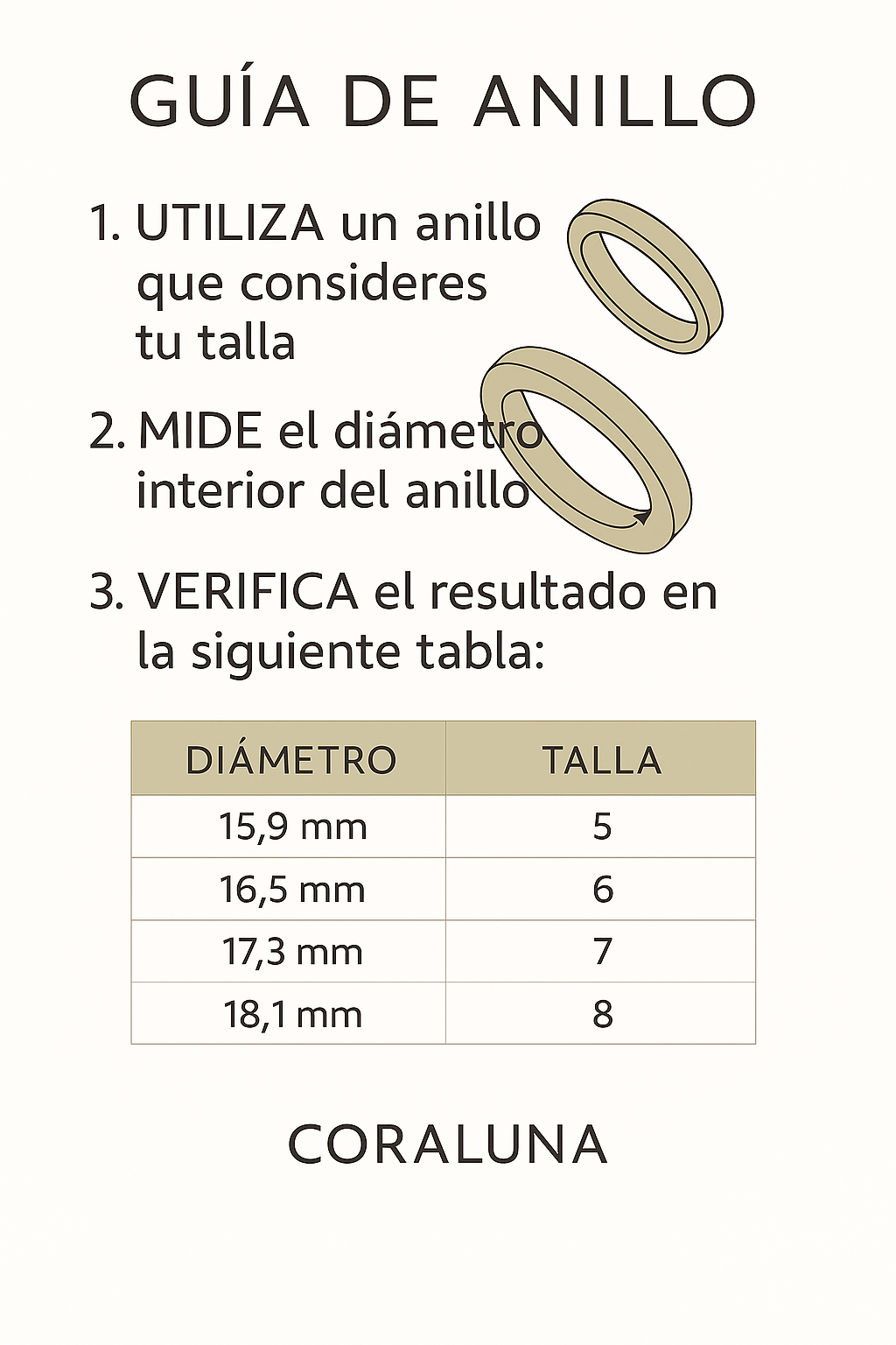 Guía de tallas paso a paso